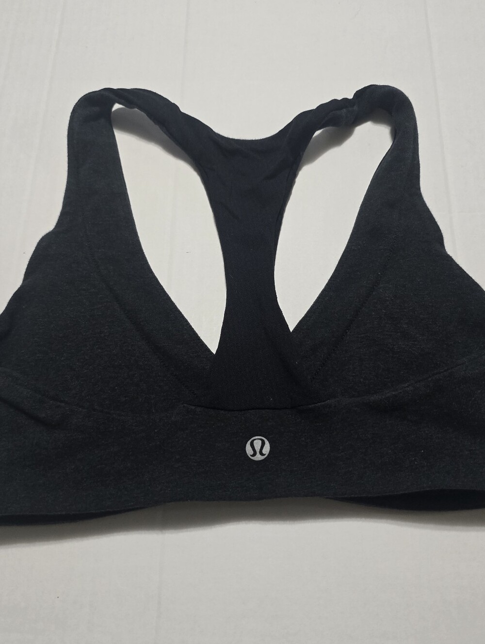 lululemon athletica Black Racerback Sports Bra with Signature Logo Size 8